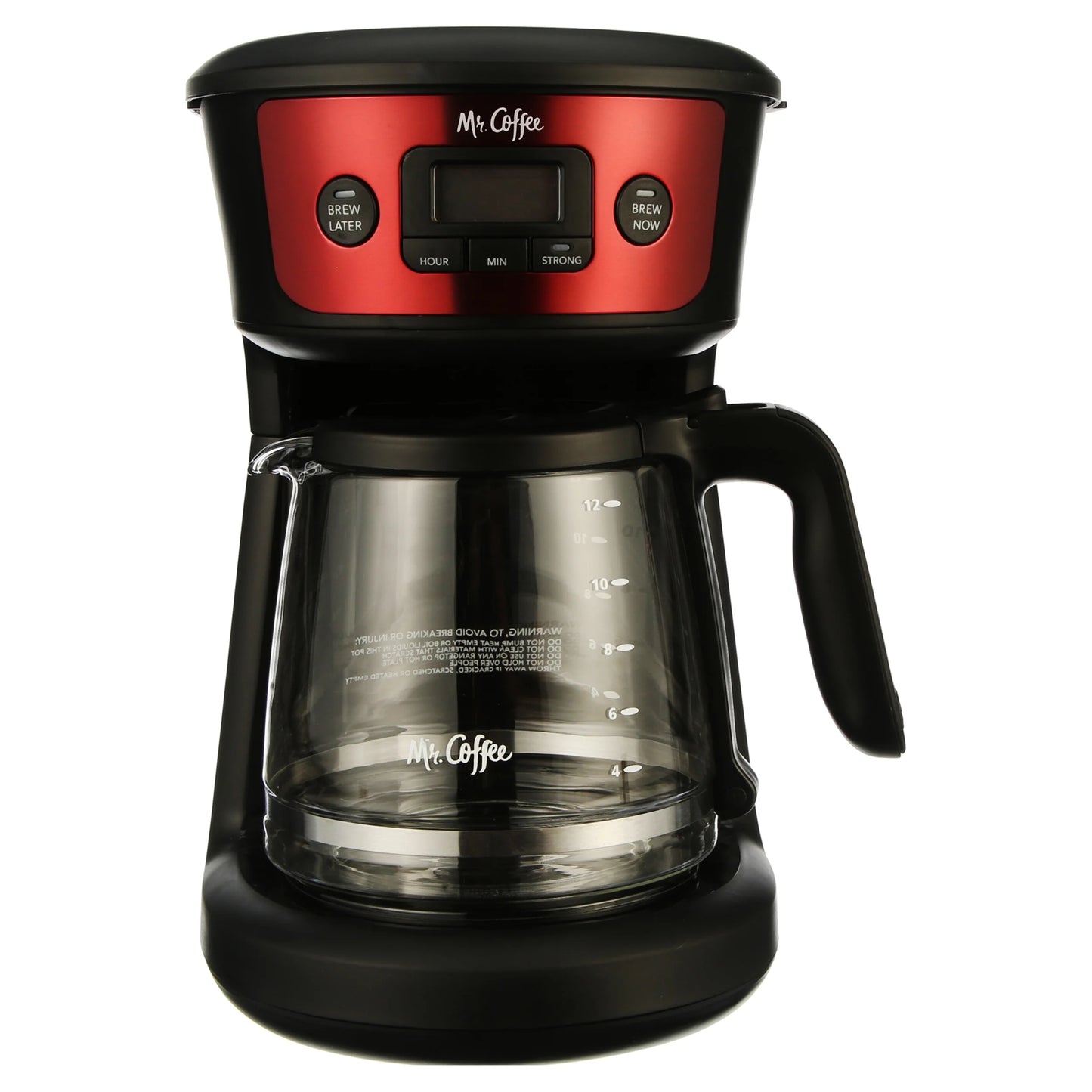 12-Cup Capacity Programmable Drip Coffee Maker, Red