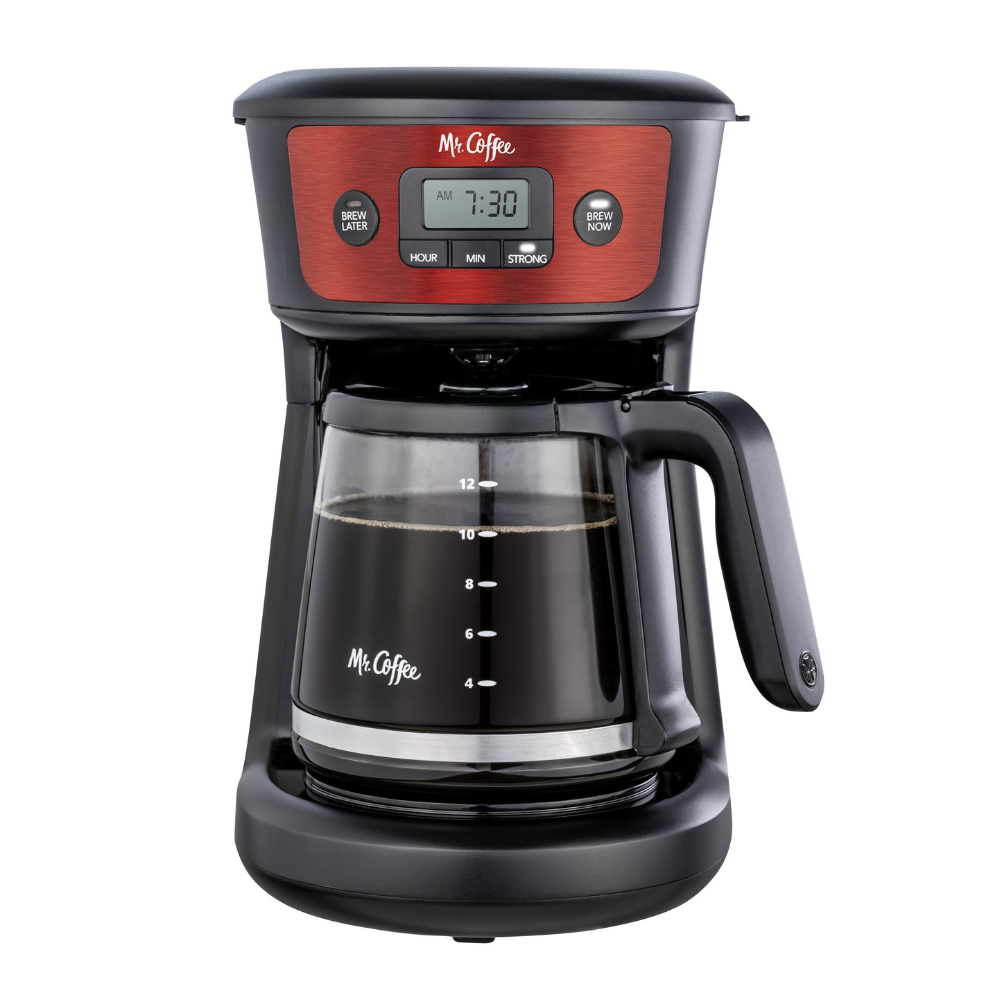 12-Cup Capacity Programmable Drip Coffee Maker, Red